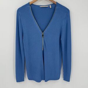 Soft‎ Surroundings Soft Essential Ribbed Valentina Sweater Blue Bonnet Medium